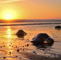 Massive Turtle Nesting  or Hatching at  Playa Ostional